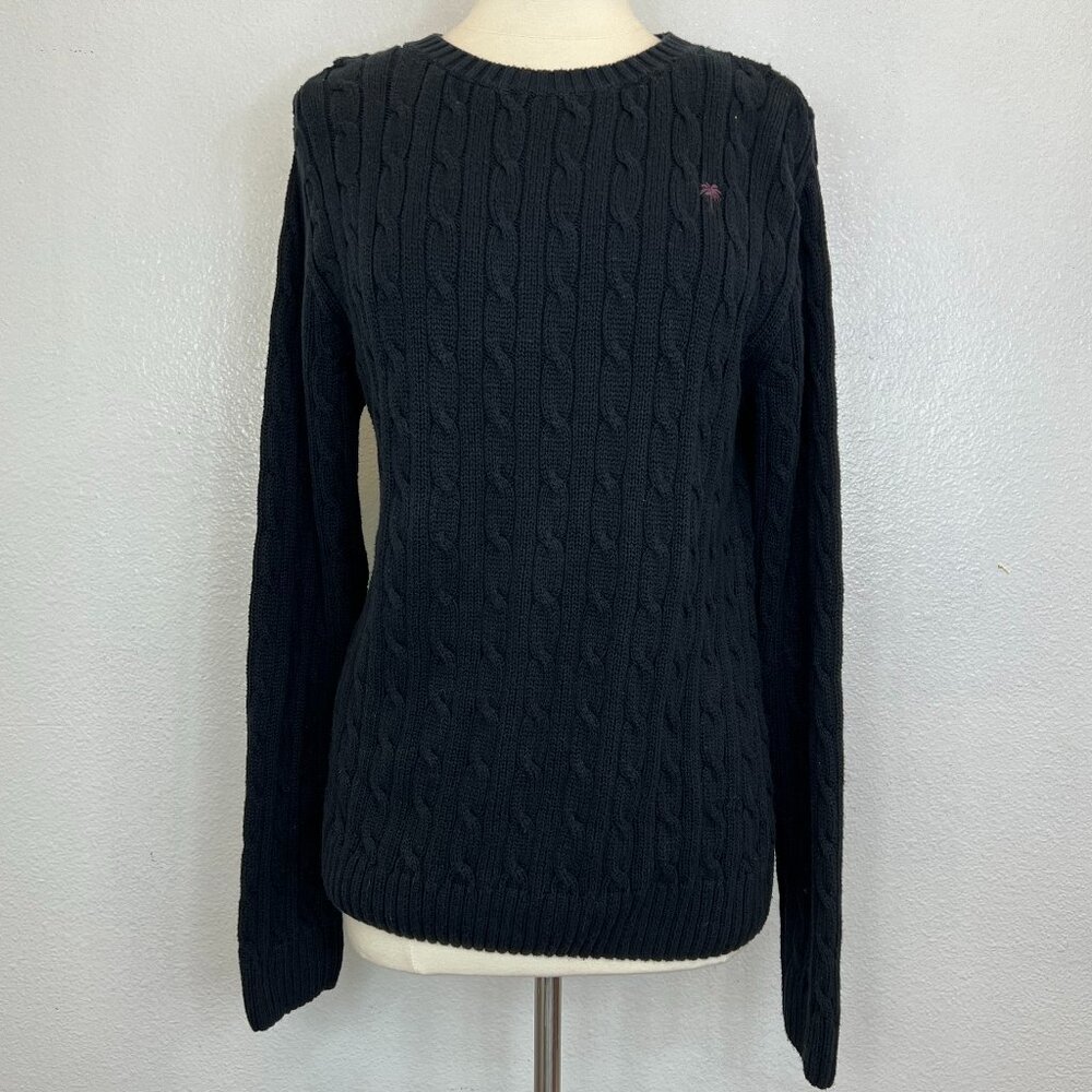 Lilly‎ Pulitzer Sweater Women Blue Pullover Sweatshirt Cable Knit Size M